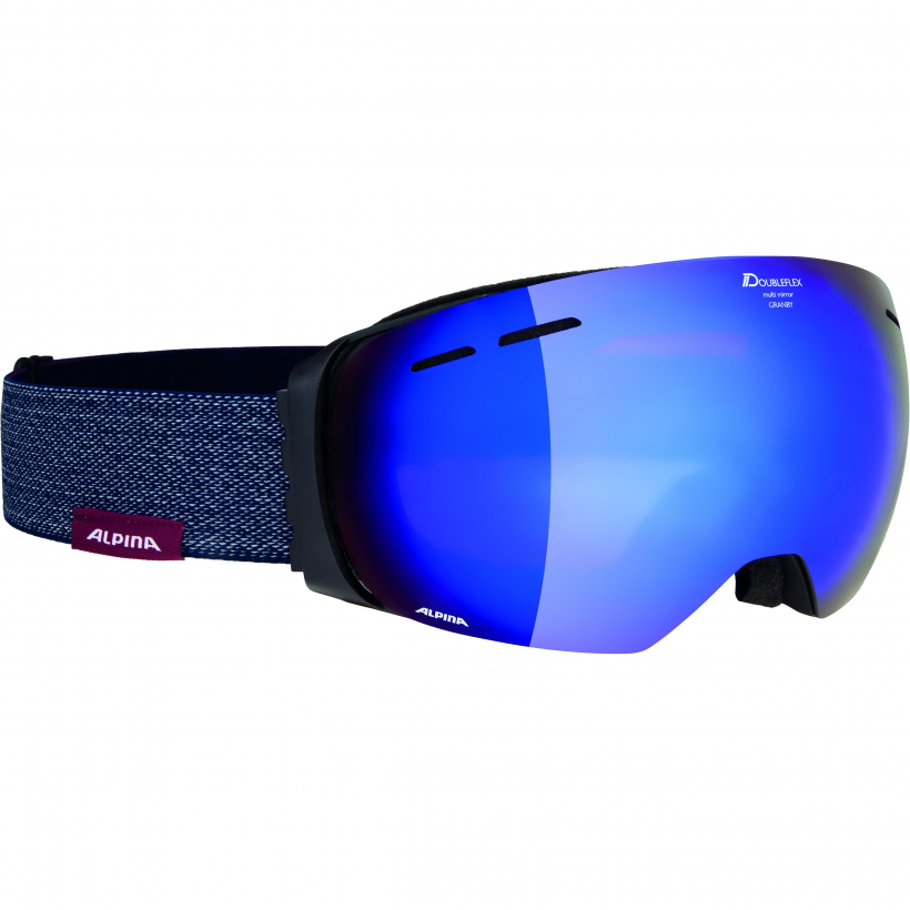 Очки горнолыжные Alpina 2018-19 Granby Mm Black Matt Blue Sph. S3 (арт. A7213834) - 